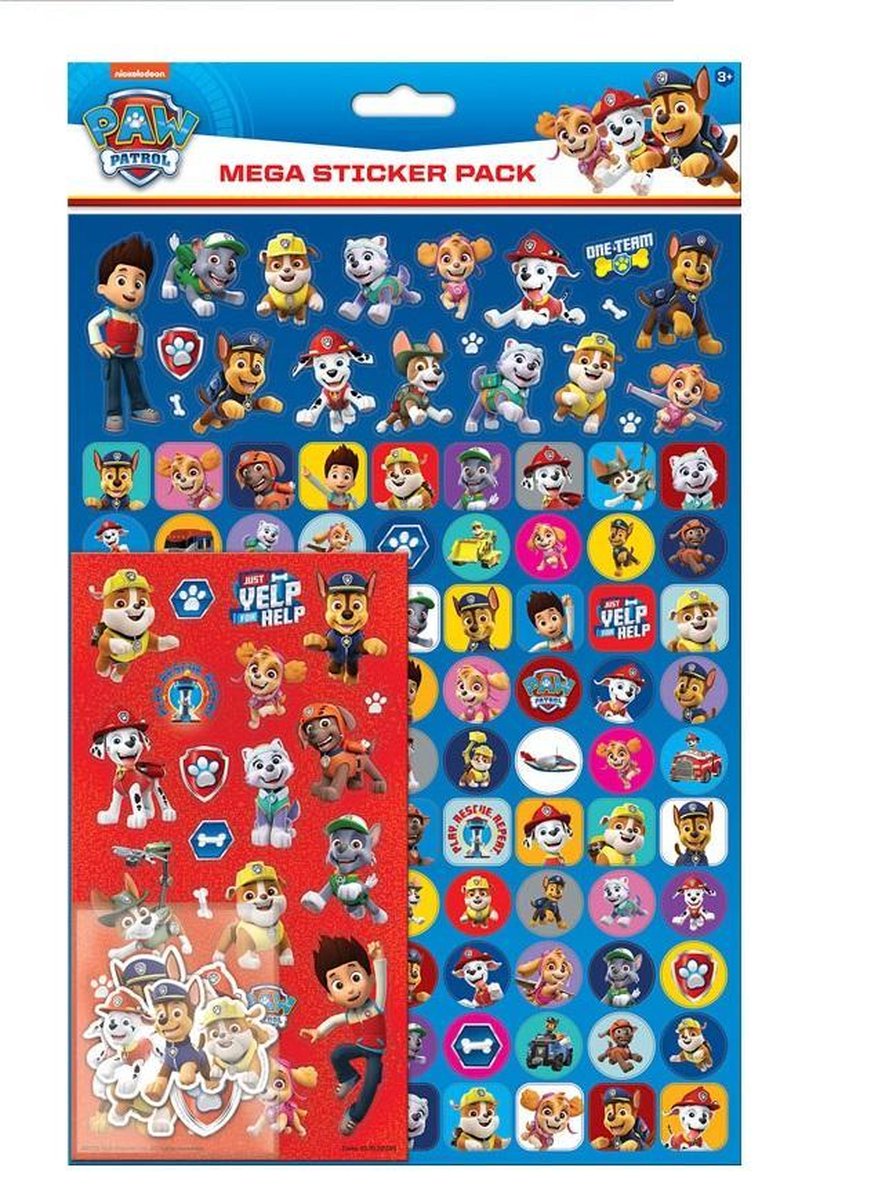 PAW Patrol | Mega sticker PAW Patrol Stickers | Stickervellen | Groot formaat stickers | PAW Patrol speelgoed | Stickers voor kinderen | PAW Patrol speelgoed |Beloningsstickers | Stickers paw patrol | Meer dan 150 stickers